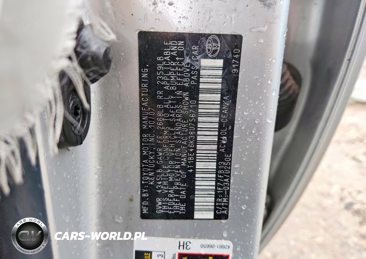 2008 Toyota Camry Le VIN:4T1BE46K38U756710 - 12
