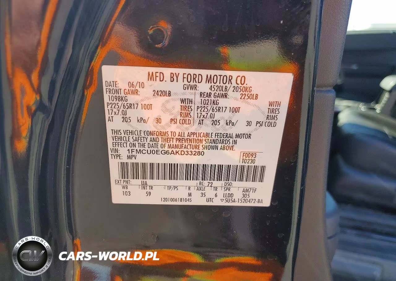 2010 Ford Escape Limited VIN:1FMCU0EG6AKD33280 - 13