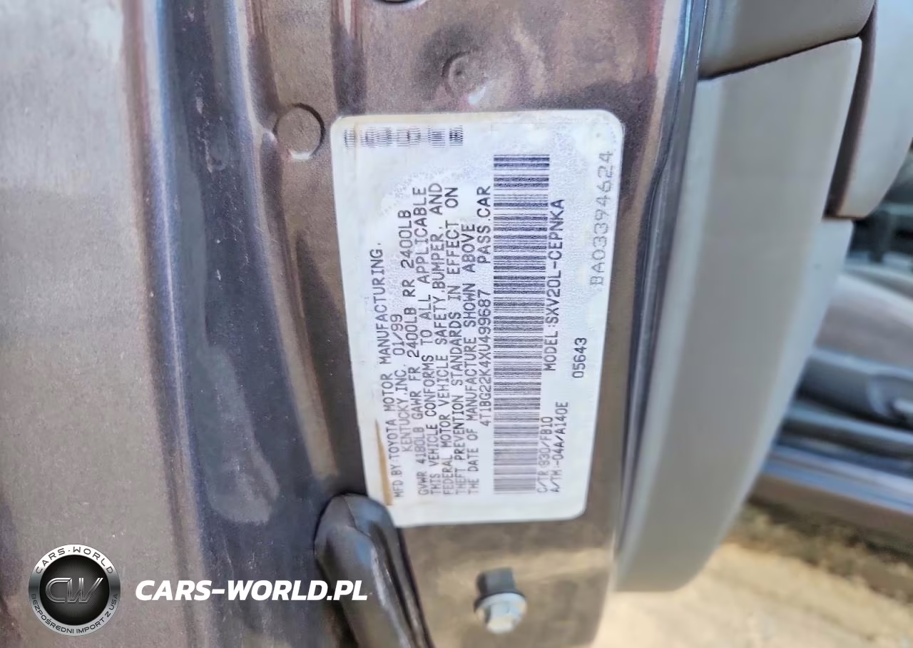 1999 Toyota Camry Le VIN:4T1BG22K4XU499687 - 12
