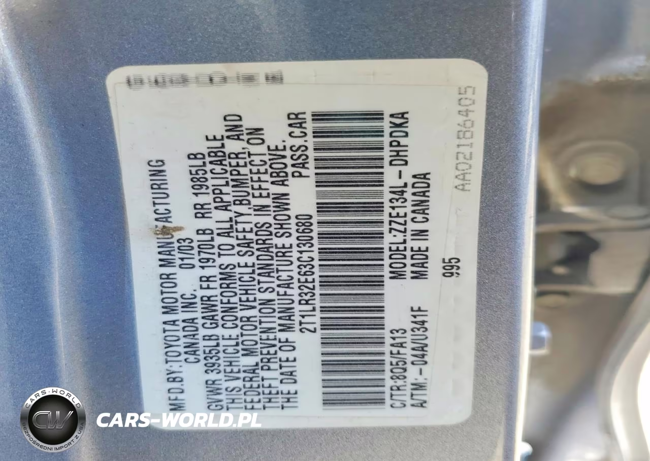 2003 Toyota Matrix Base VIN:2T1LR32E63C130680 - 13