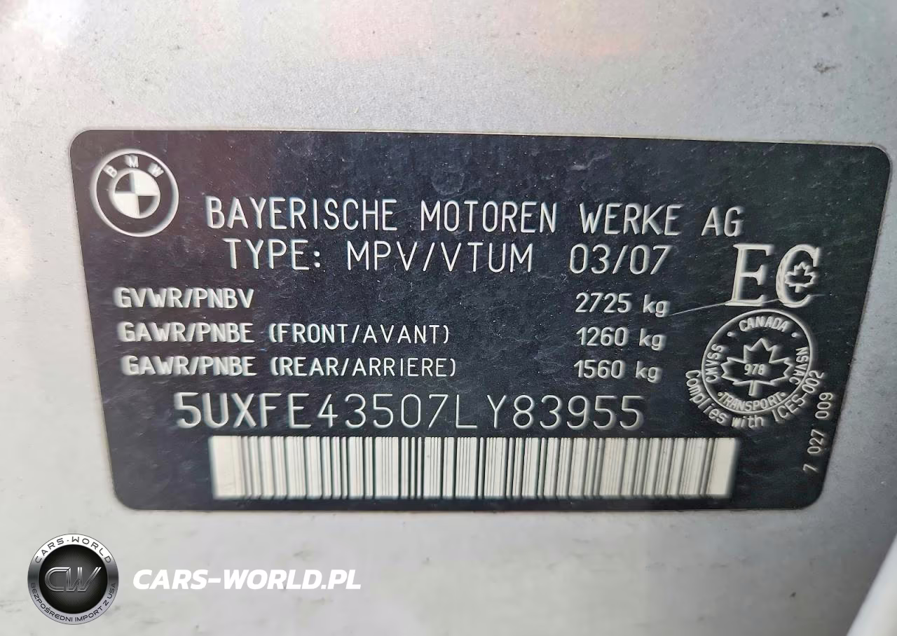 2007 BMW X5 3.0I VIN:5UXFE43507LY83955 - 13