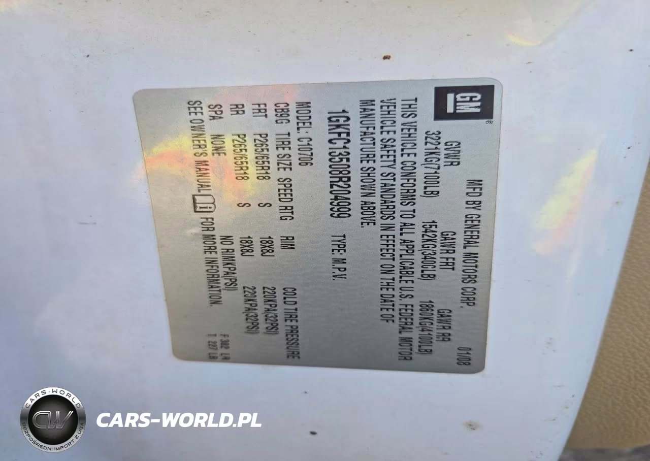 2008 GMC Yukon Hybrid VIN:1GKFC13508R204999 - 13