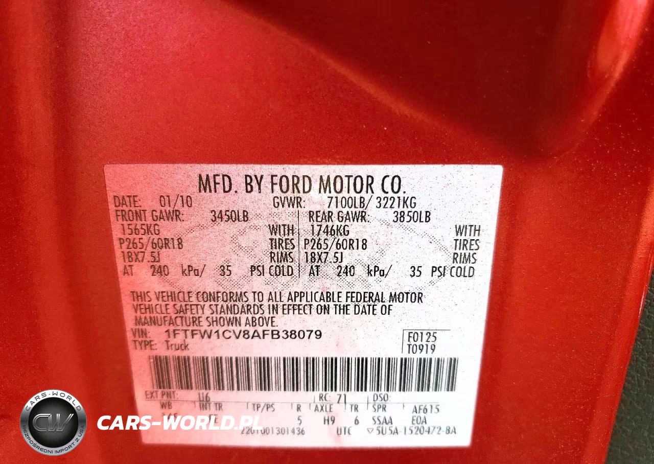 2010 Ford F150 Supercrew VIN:1FTFW1CV8AFB38079 - 12