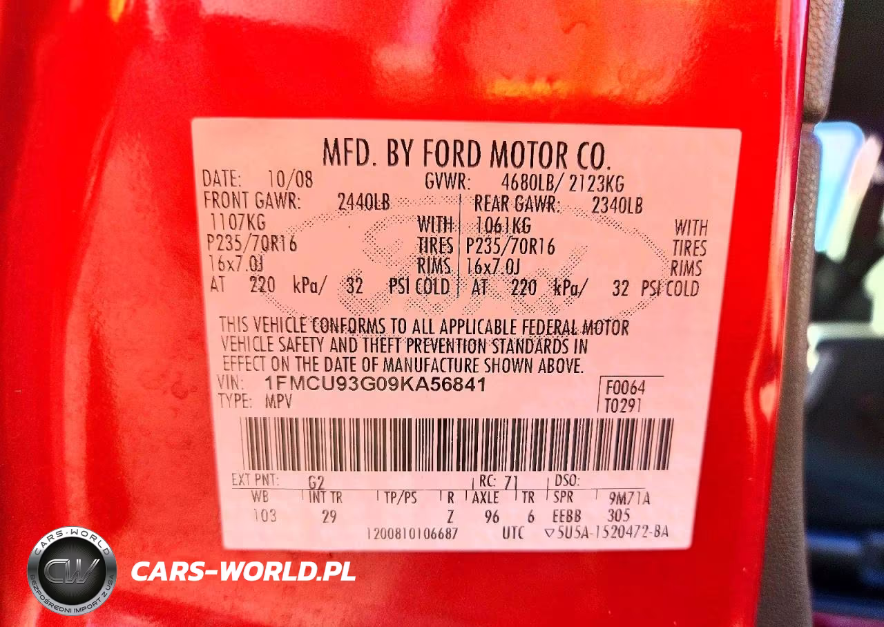 2009 Ford Escape Xlt VIN:1FMCU93G09KA56841 - 14