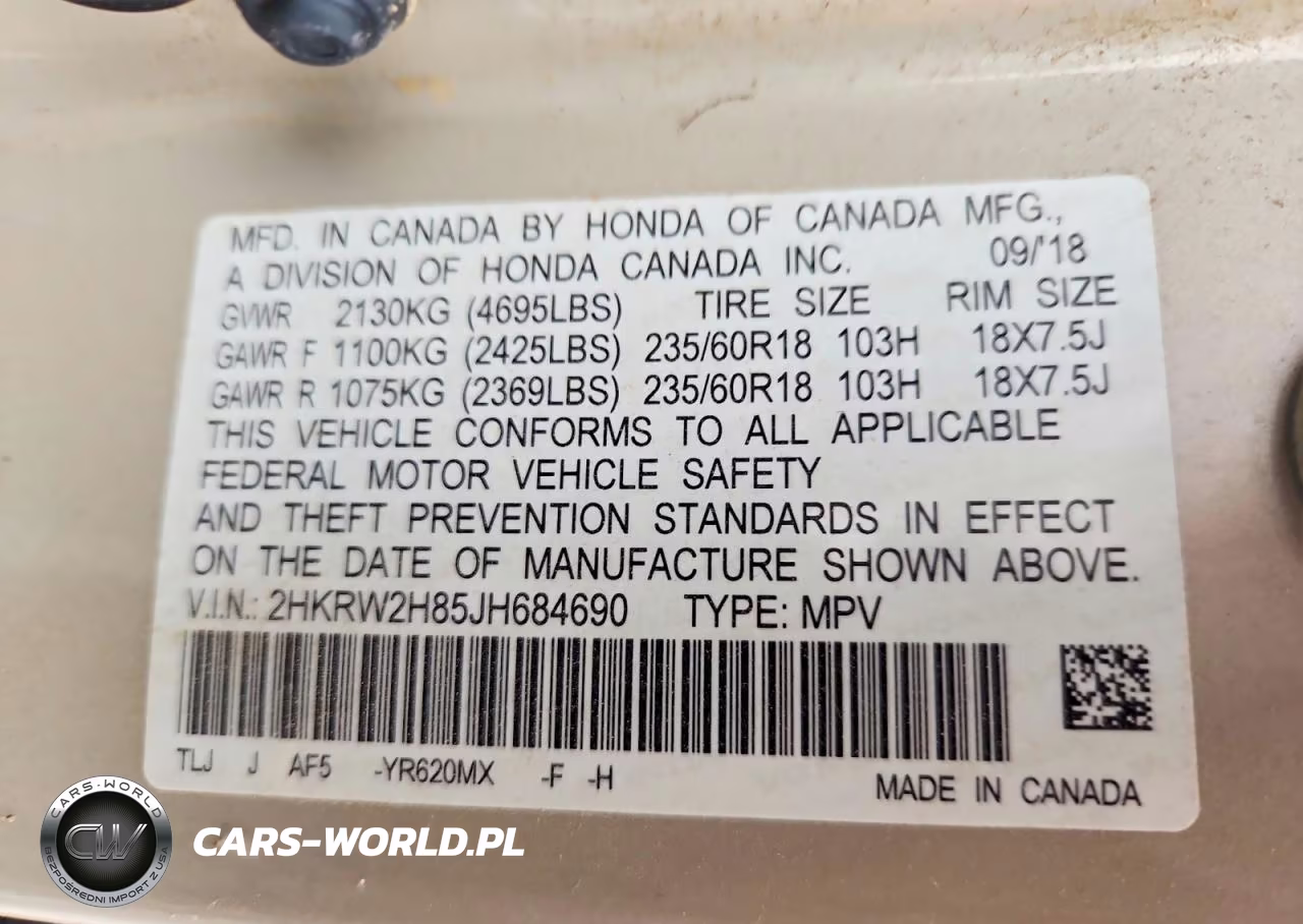 2018 Honda Cr-V Exl VIN:2HKRW2H85JH684690 - 12