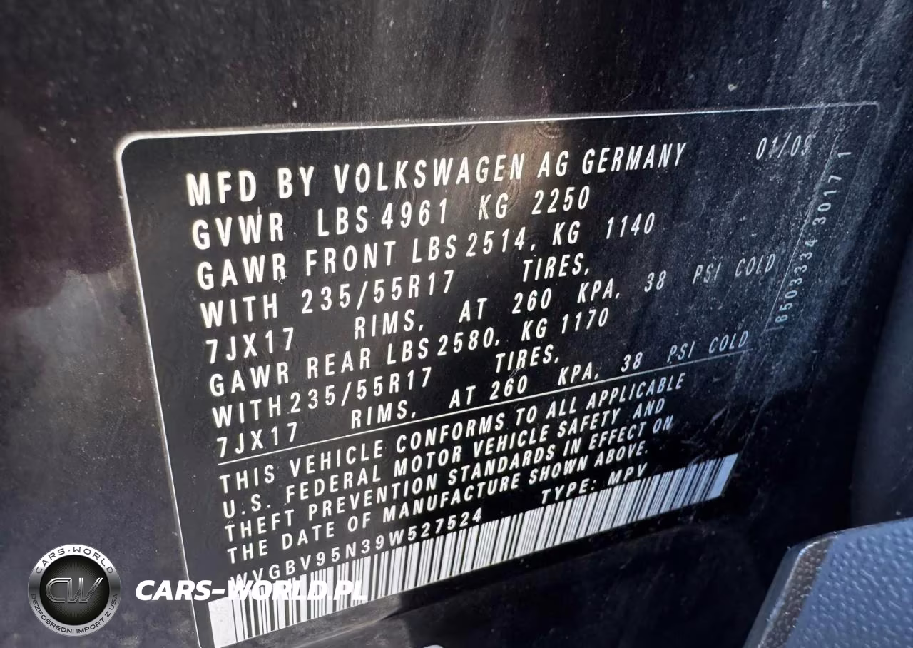 2009 Volkswagen Tiguan Se VIN:WVGBV95N39W527524 - 11