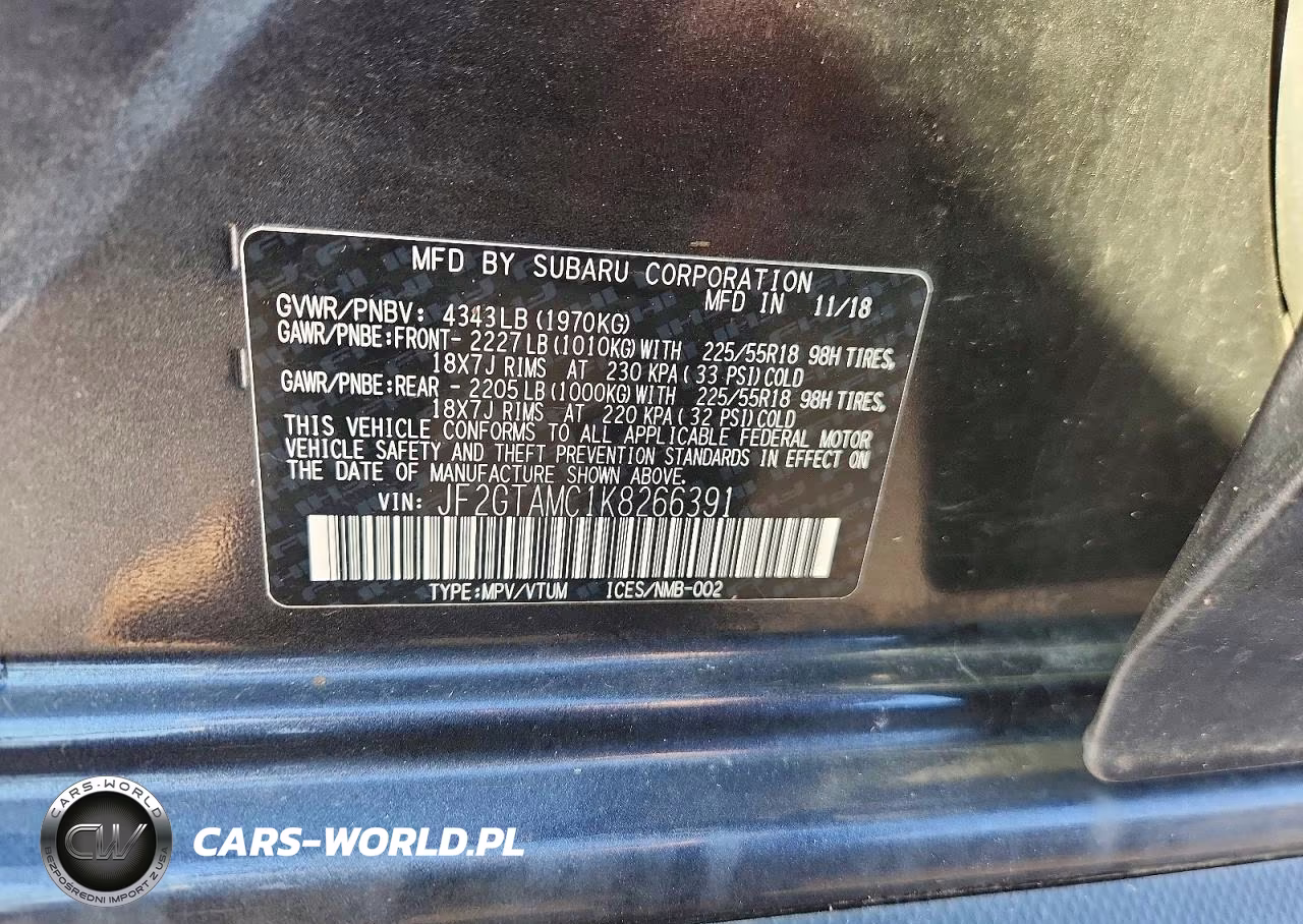 2019 Subaru Crosstrek Limited VIN:JF2GTAMC1K8266391 - 13