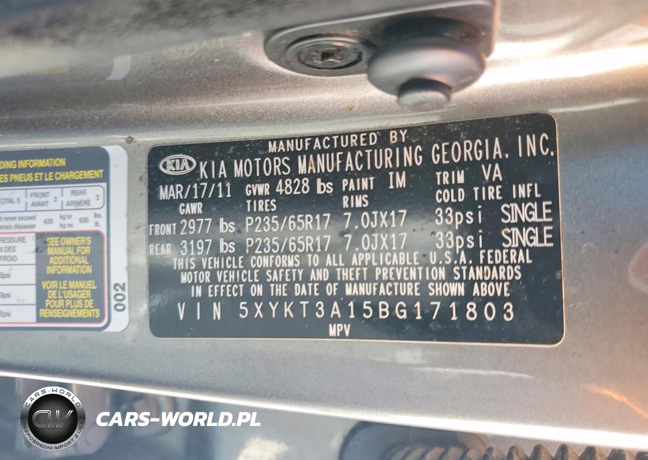 2011 Kia Sorento Lx VIN:5XYKT3A15BG171803 - 13