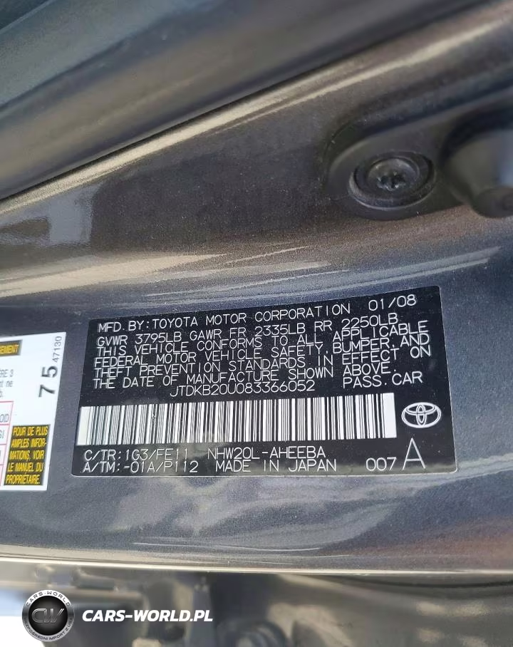 2008 Toyota Prius Base VIN:JTDKB20U083366052 - 12