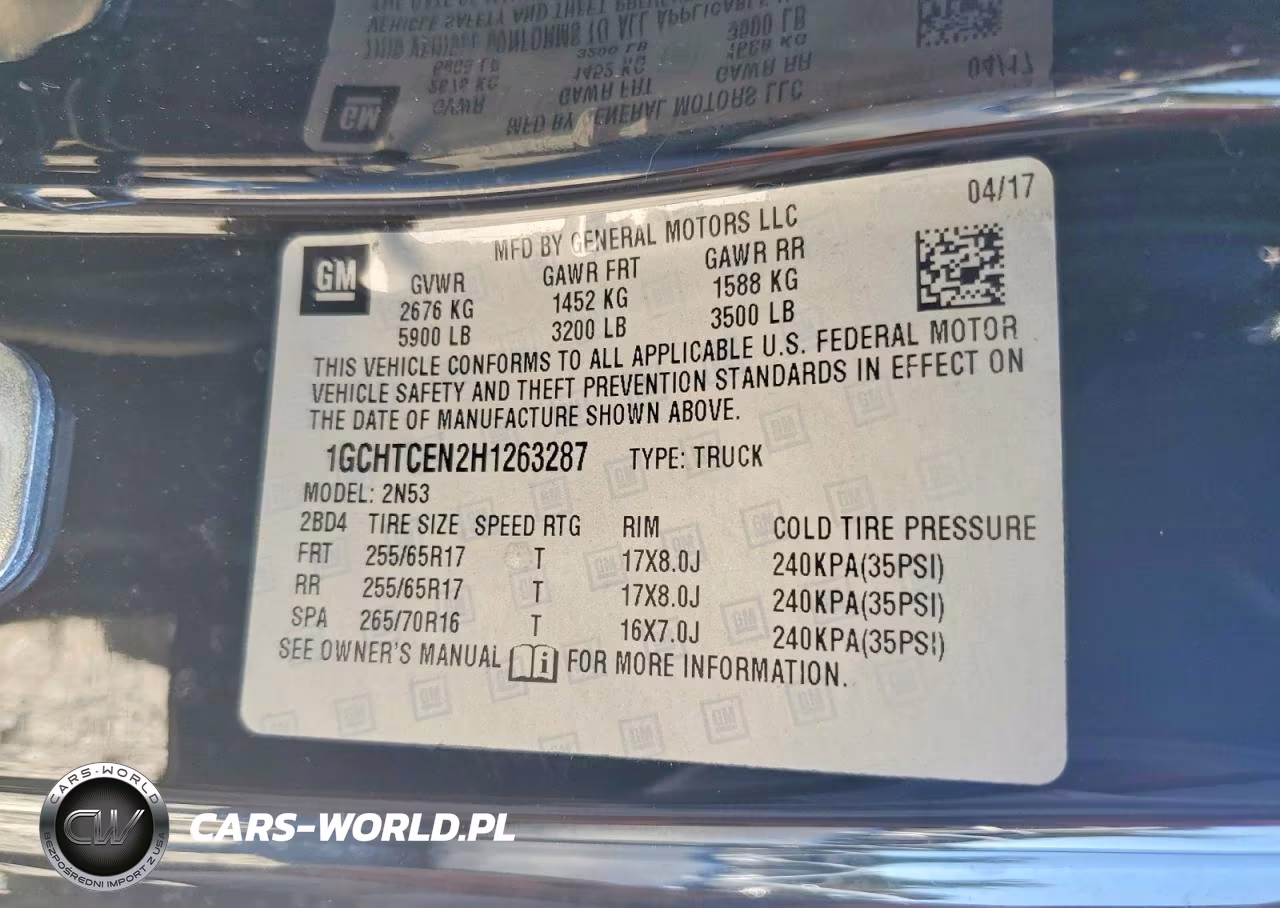2017 Chevrolet Colorado Lt VIN:1GCHTCEN2H1263287 - 12