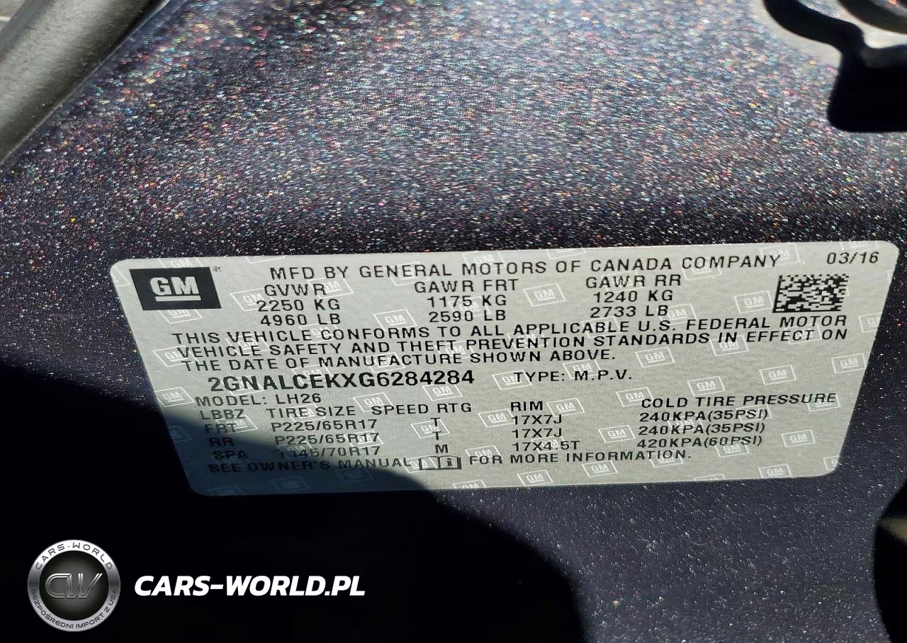 2016 Chevrolet Equinox Lt VIN:2GNALCEKXG6284284 - 13