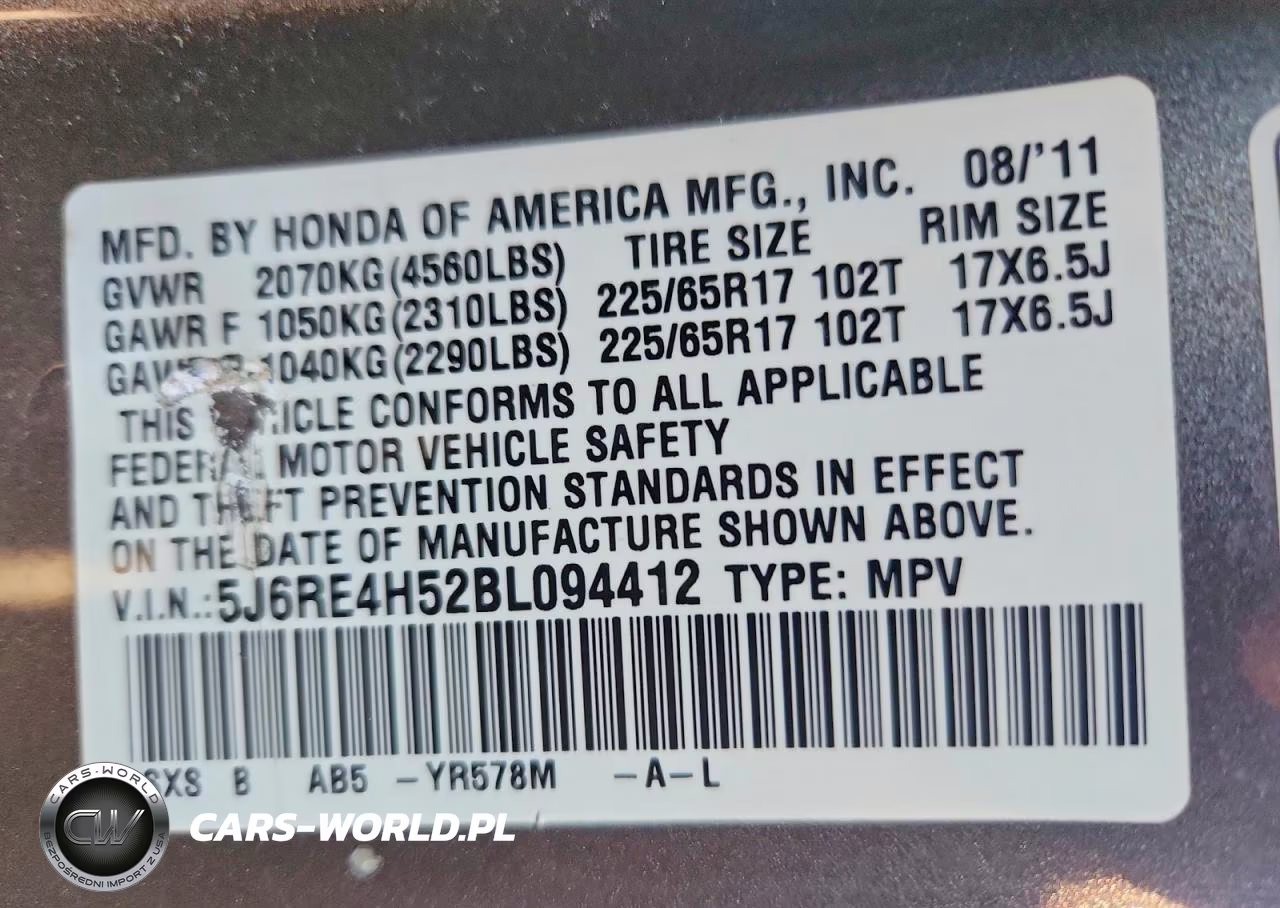 2011 Honda Cr-V Ex VIN:5J6RE4H52BL094412 - 13