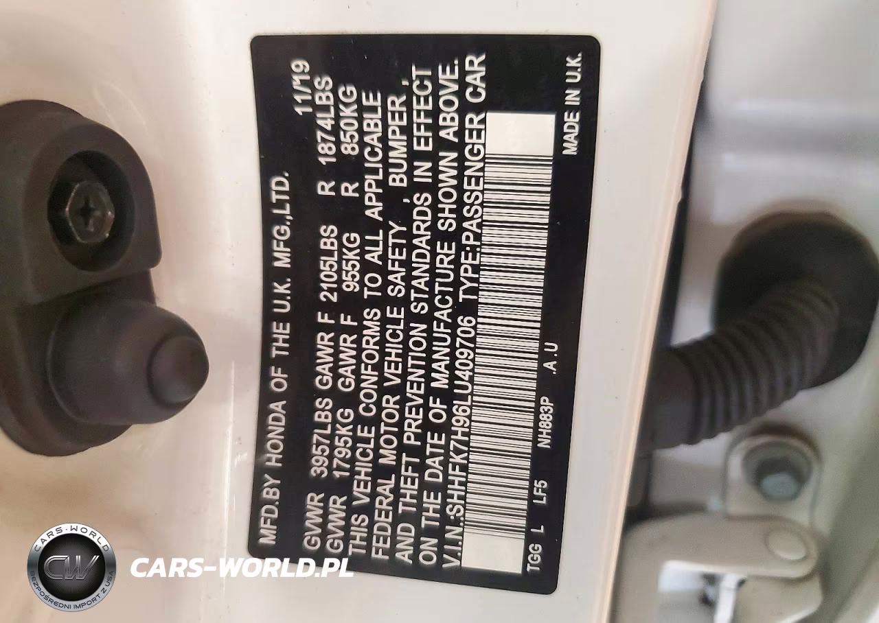 2020 Honda Civic Sport Touring VIN:SHHFK7H96LU409706 - 12