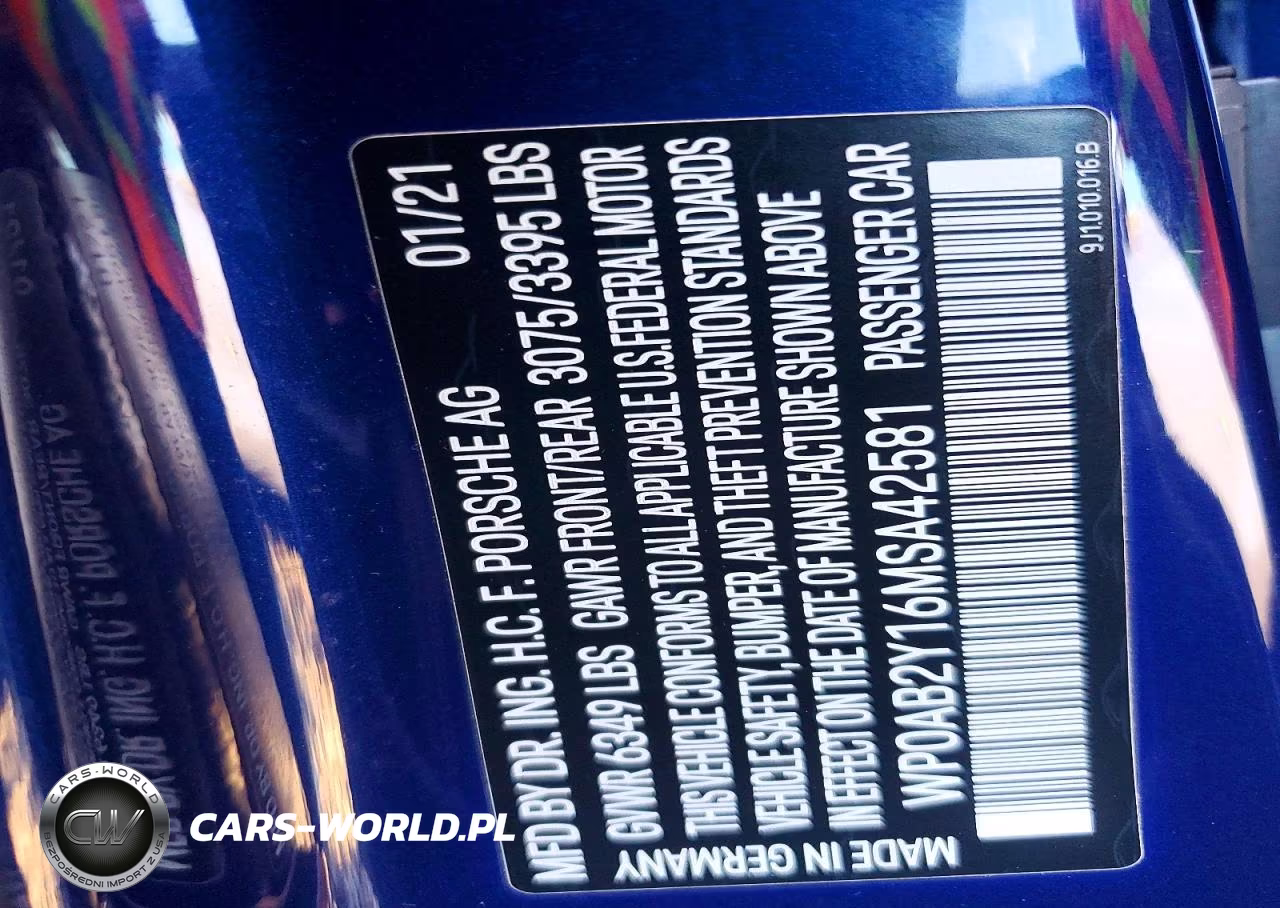 2021 Porsche Taycan 4S VIN:WP0AB2Y16MSA42581 - 12