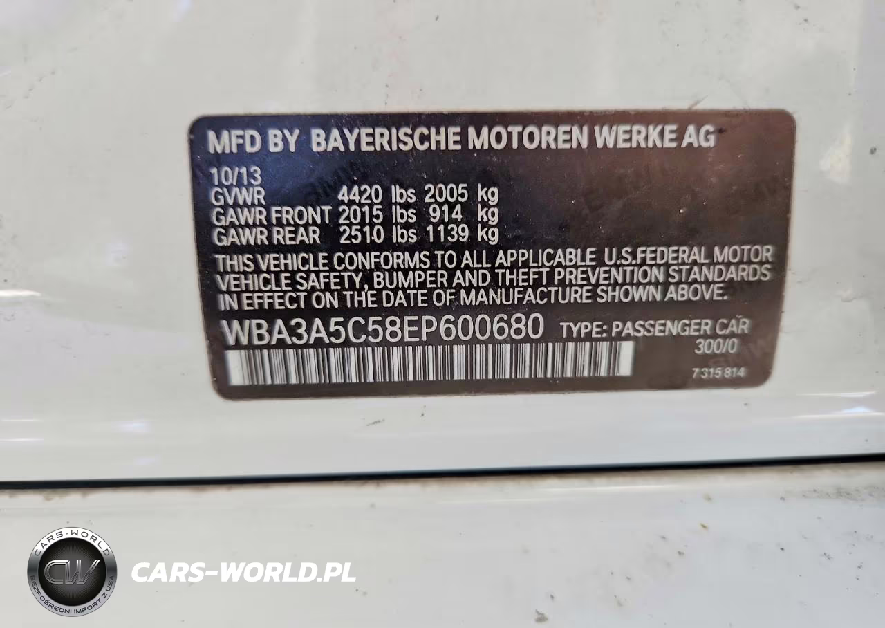2014 BMW 328 I VIN:WBA3A5C58EP600680 - 12