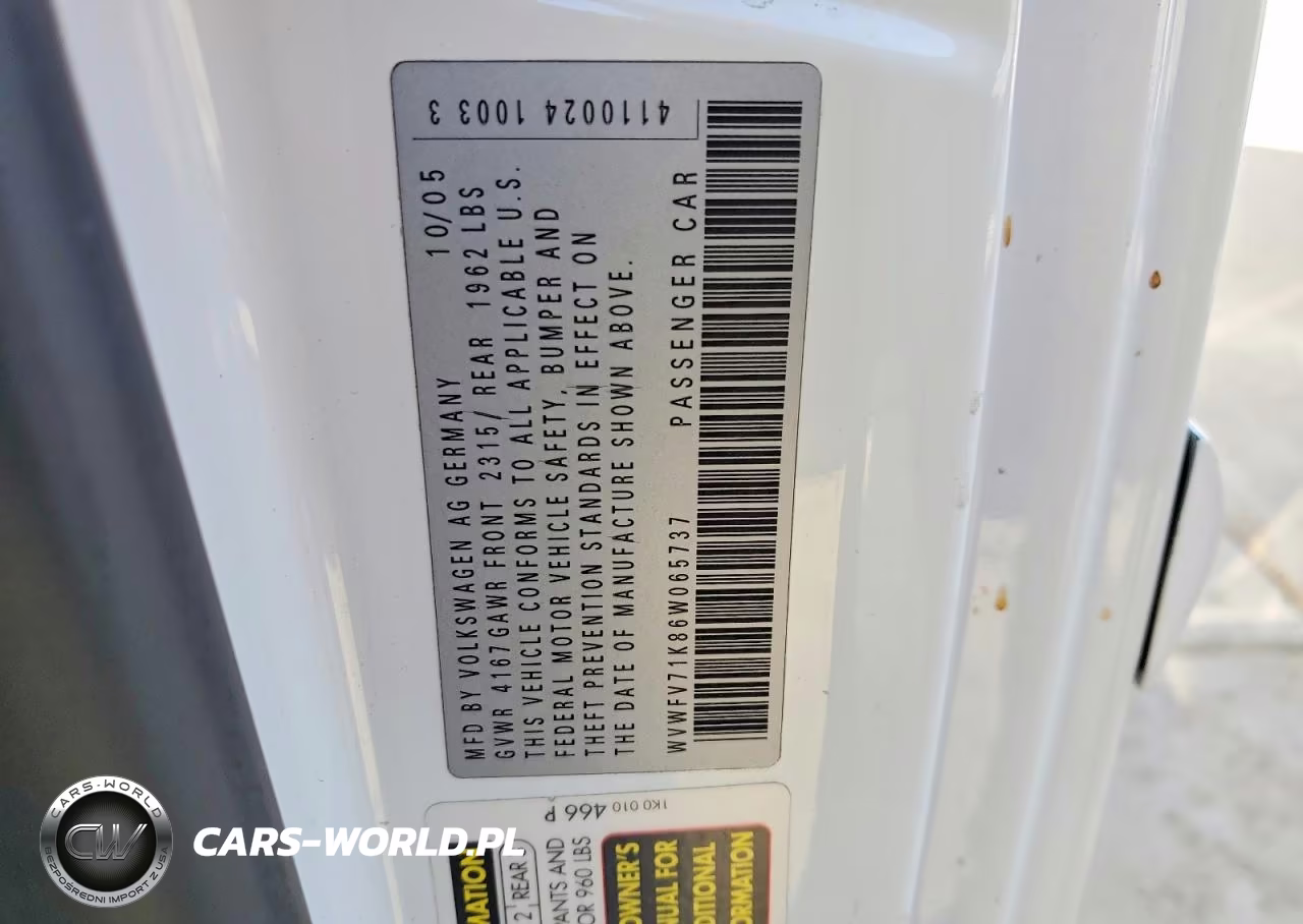 2006 Volkswagen New Gti VIN:WVWFV71K86W065737 - 12