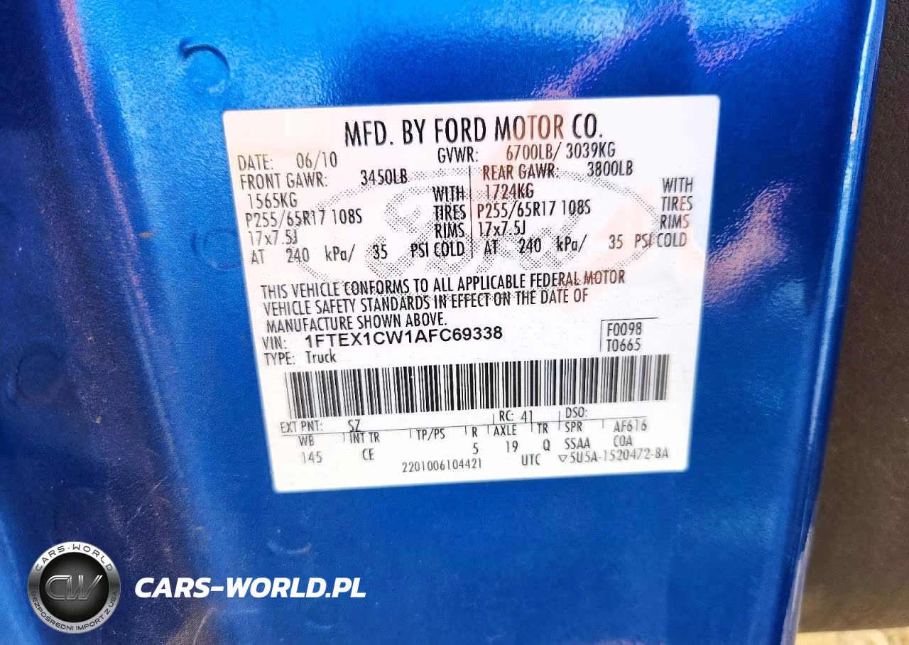 2010 Ford F150 Super Cab VIN:1FTEX1CW1AFC69338 - 12