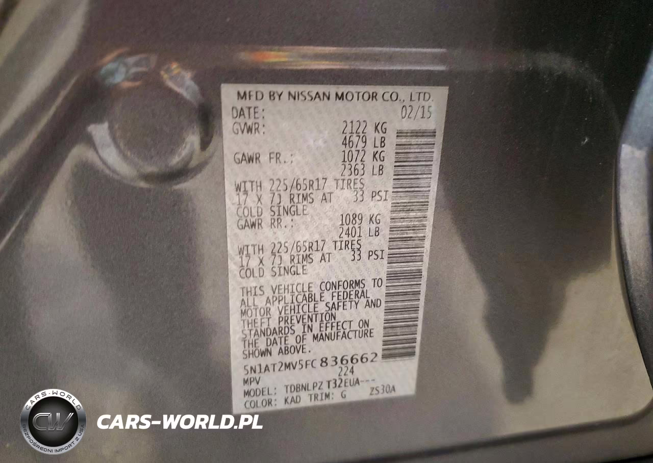 2015 Nissan Rogue S VIN:5N1AT2MV5FC836662 - 13