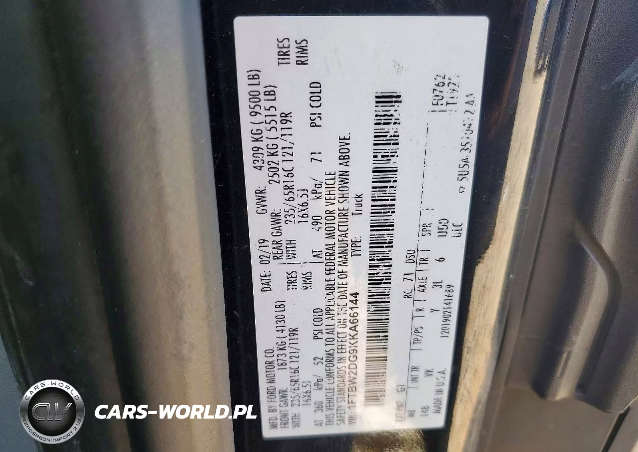 2019 Ford Transit T-350 VIN:1FTBW2DG9KKA66144 - 13