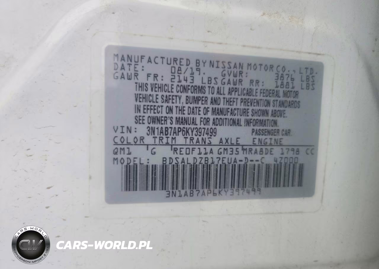 2019 Nissan Sentra Sv VIN:3N1AB7AP6KY397499 - 13