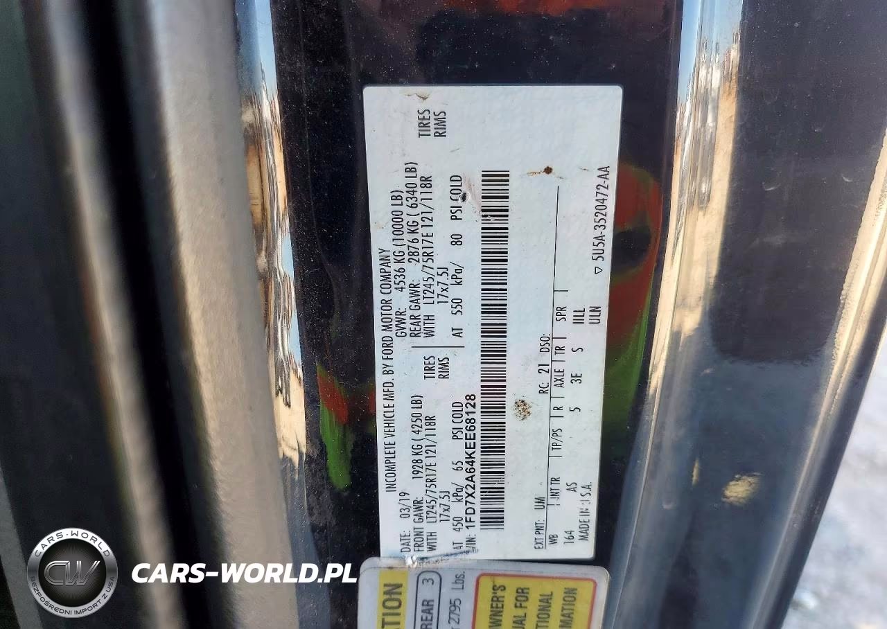 2019 Ford F250 Super Duty VIN:1FD7X2A64KEE68128 - 12
