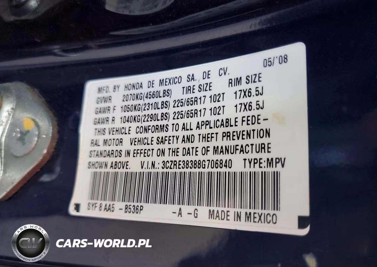 2008 Honda Cr-V Lx VIN:3CZRE38388G706840 - 13