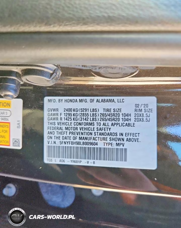 2020 Honda Passport Touring VIN:5FNYF8H98LB009604 - 13
