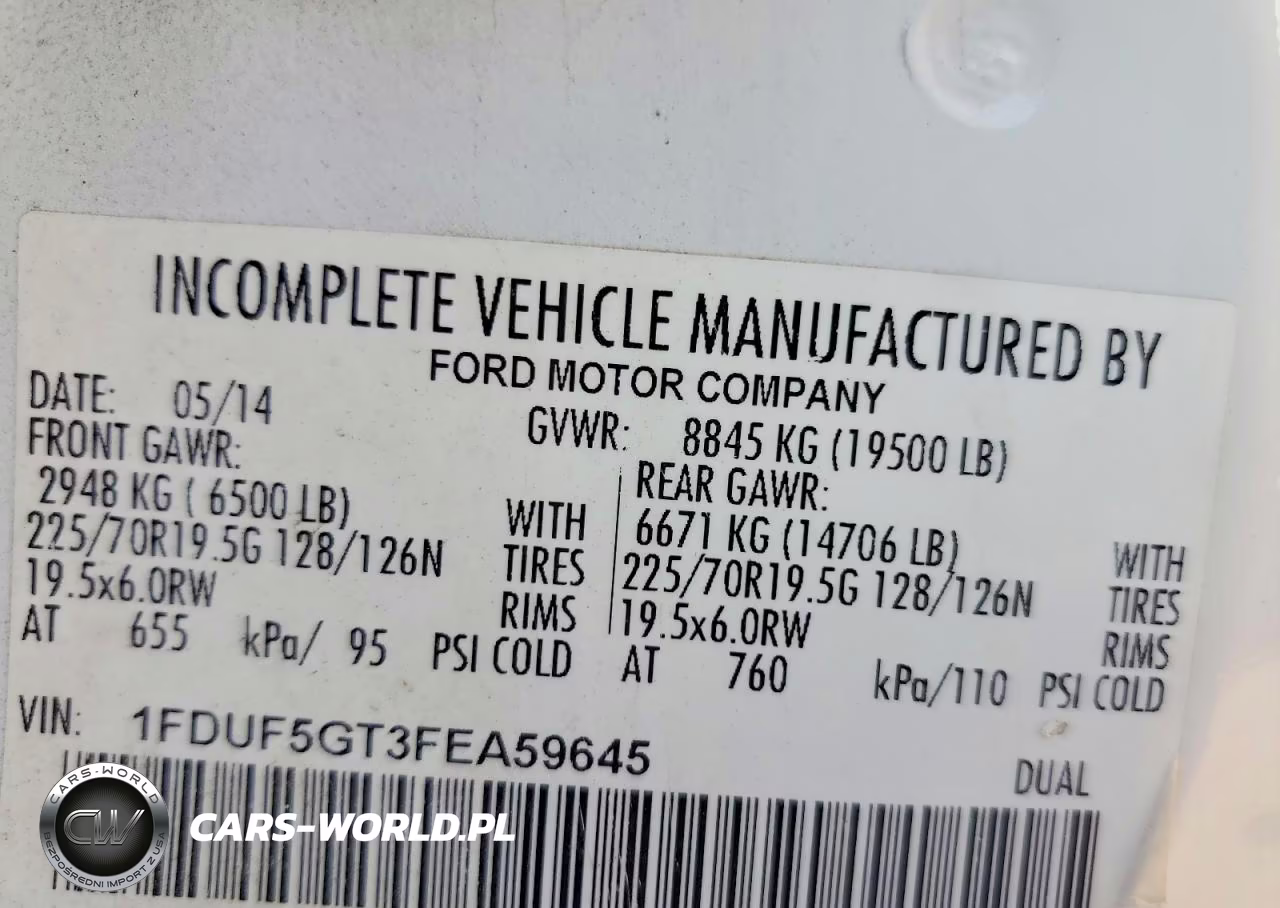 2015 Ford F550 Super Duty VIN:1FDUF5GT3FEA59645 - 13