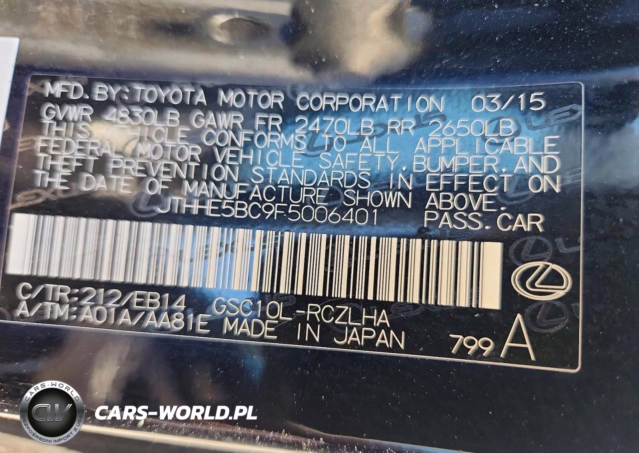 2015 Lexus Rc 350 VIN:JTHHE5BC9F5006401 - 12