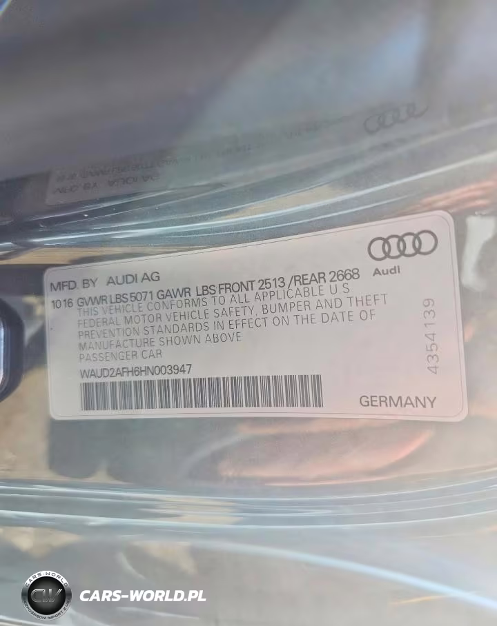 2017 Audi A5 Sport VIN:WAUD2AFH6HN003947 - 12
