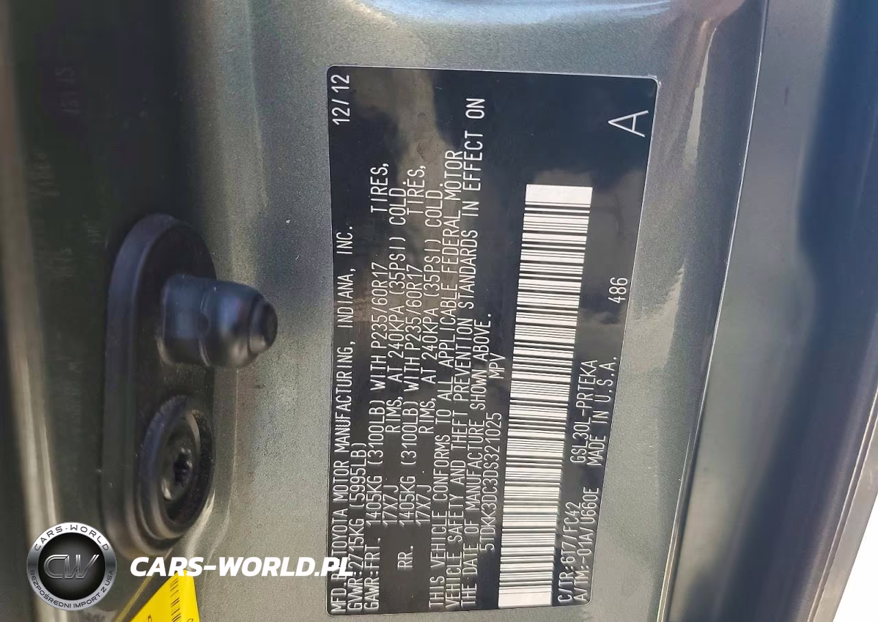 2013 Toyota Sienna Le VIN:5TDKK3DC3DS321025 - 13