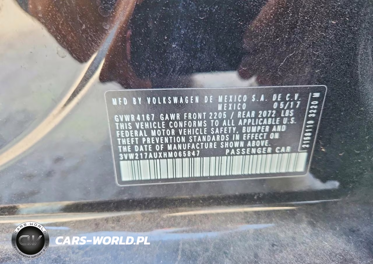 2017 Volkswagen Golf S VIN:3VW217AUXHM065847 - 12