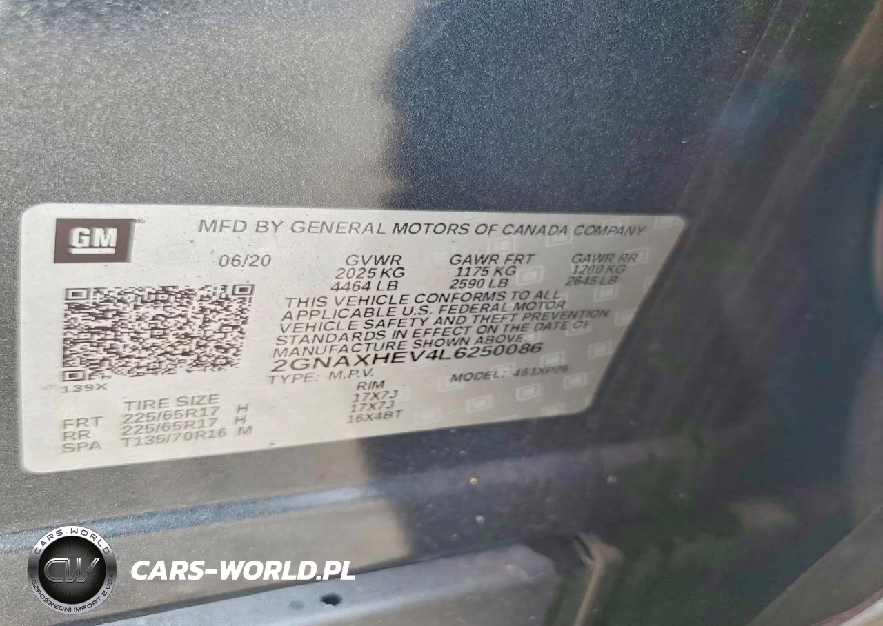 2020 Chevrolet Equinox Ls VIN:2GNAXHEV4L6250086 - 12