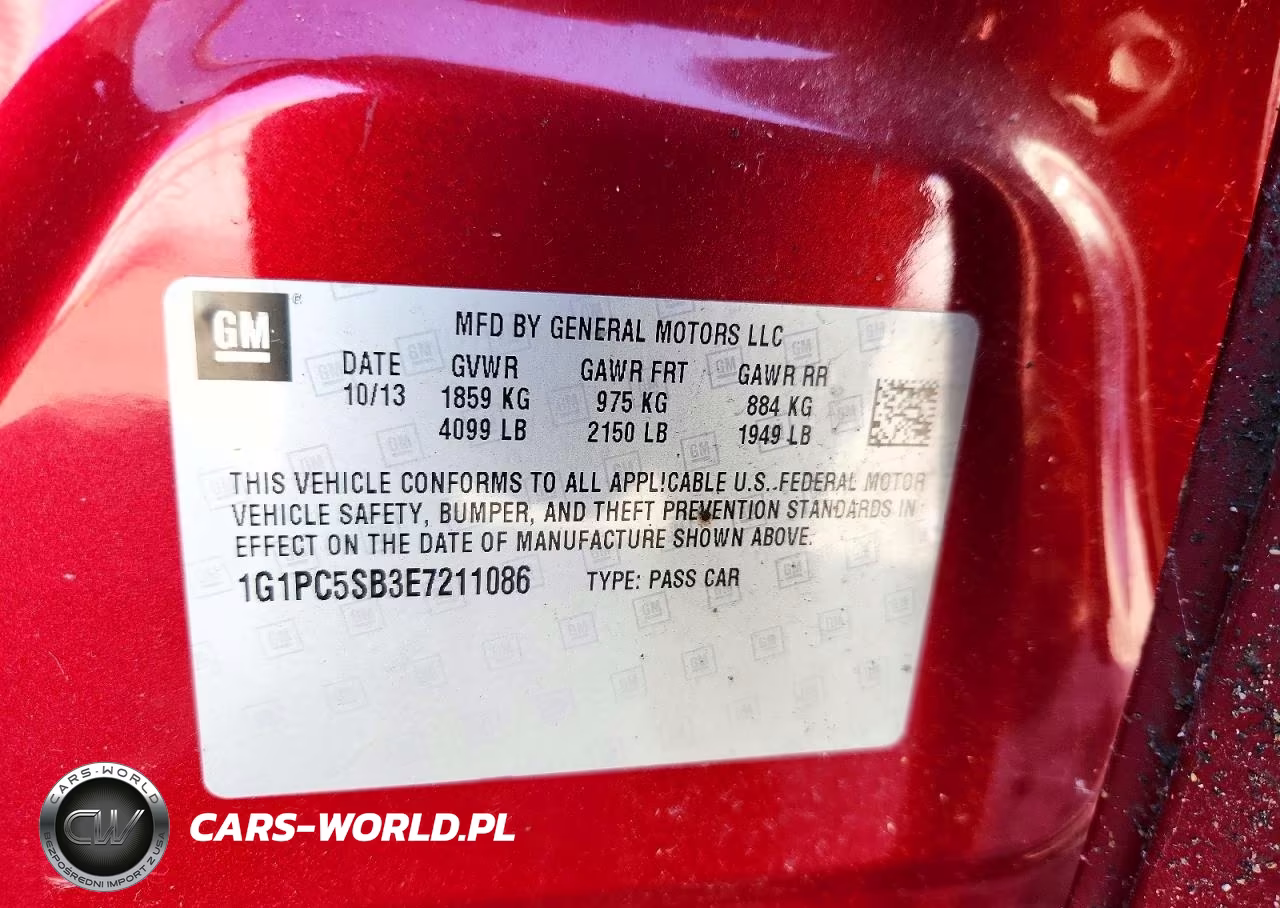 2014 Chevrolet Cruze Lt VIN:1G1PC5SB3E7211086 - 12