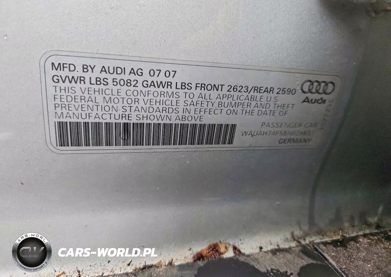 2008 Audi A6 3.2 VIN:WAUAH74F58N028831 - 12