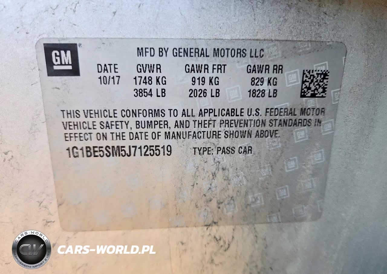2018 Chevrolet Cruze Lt VIN:1G1BE5SM5J7125519 - 13