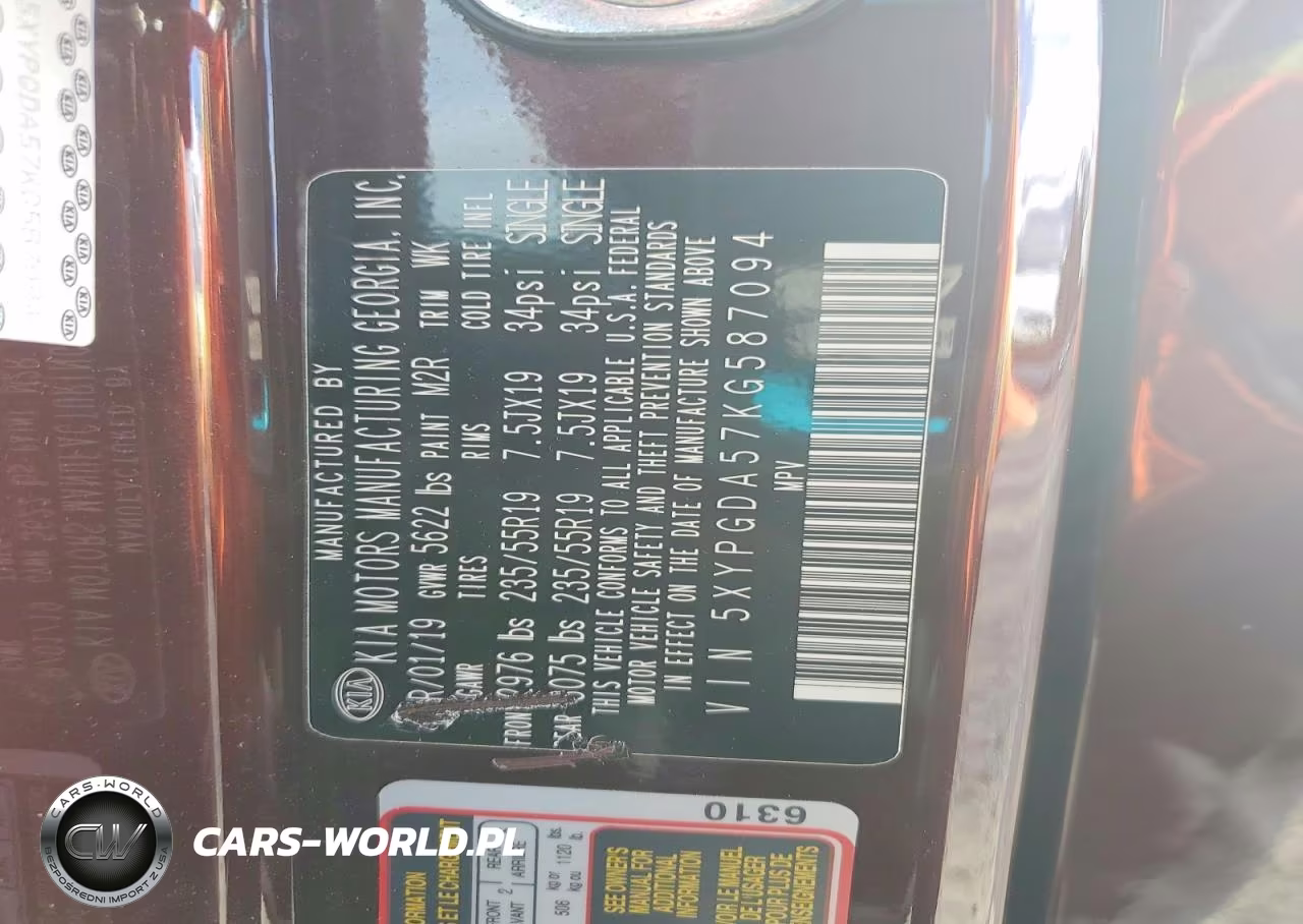 2019 Kia Sorento S V6 VIN:5XYPGDA57KG587094 - 14