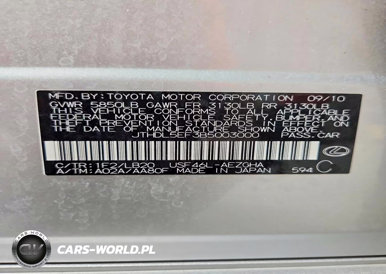 2011 Lexus Ls 460L VIN:JTHDL5EF3B5003000 - 12