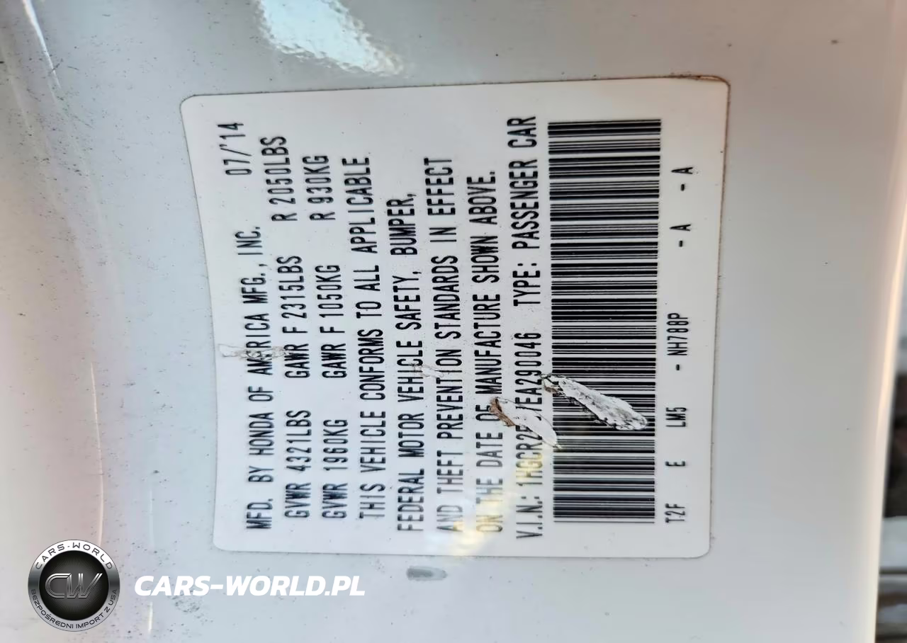 2014 Honda Accord Sport VIN:1HGCR2F57EA290046 - 12