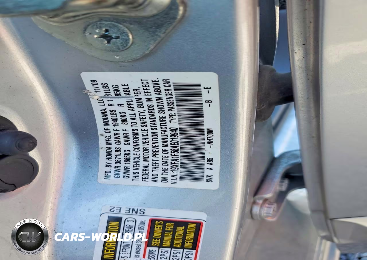 2010 Honda Civic Lx VIN:19XFA1F58AE019940 - 12