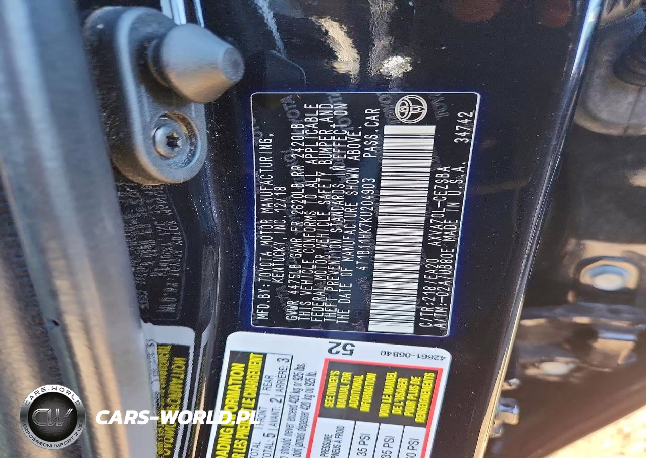 2019 Toyota Camry Se VIN:4T1B11HK7KU204903 - 13
