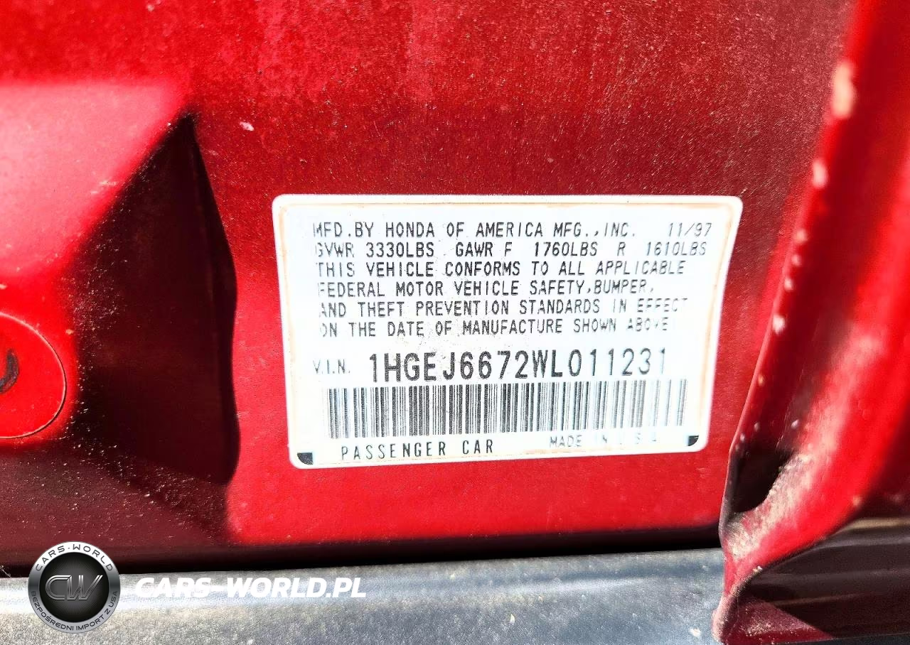 1998 Honda Civic Lx VIN:1HGEJ6672WL011231 - 12