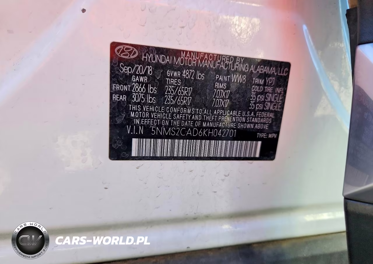 2019 Hyundai Santa Fe Se VIN:5NMS2CAD6KH042701 - 12