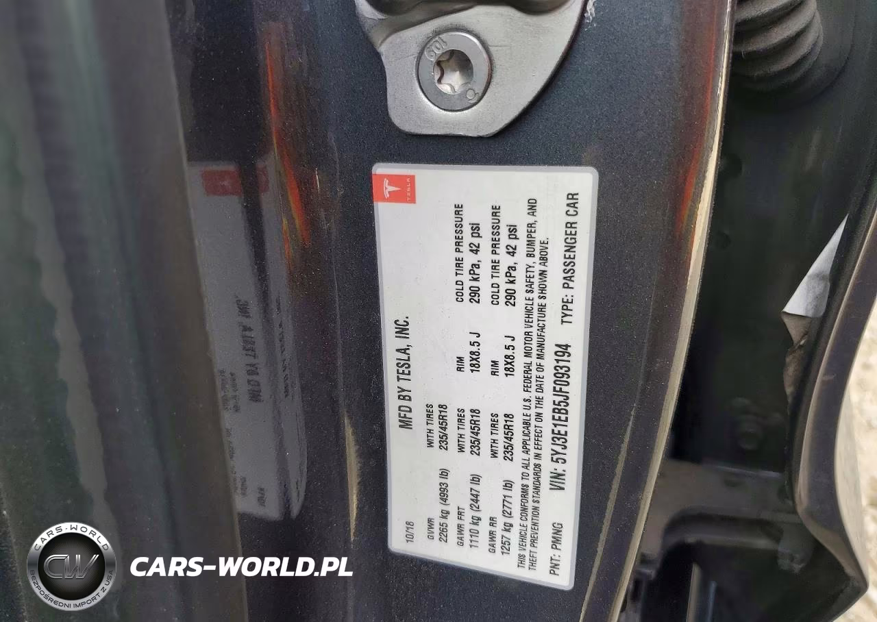 2018 Tesla Model 3 VIN:5YJ3E1EB5JF093194 - 12