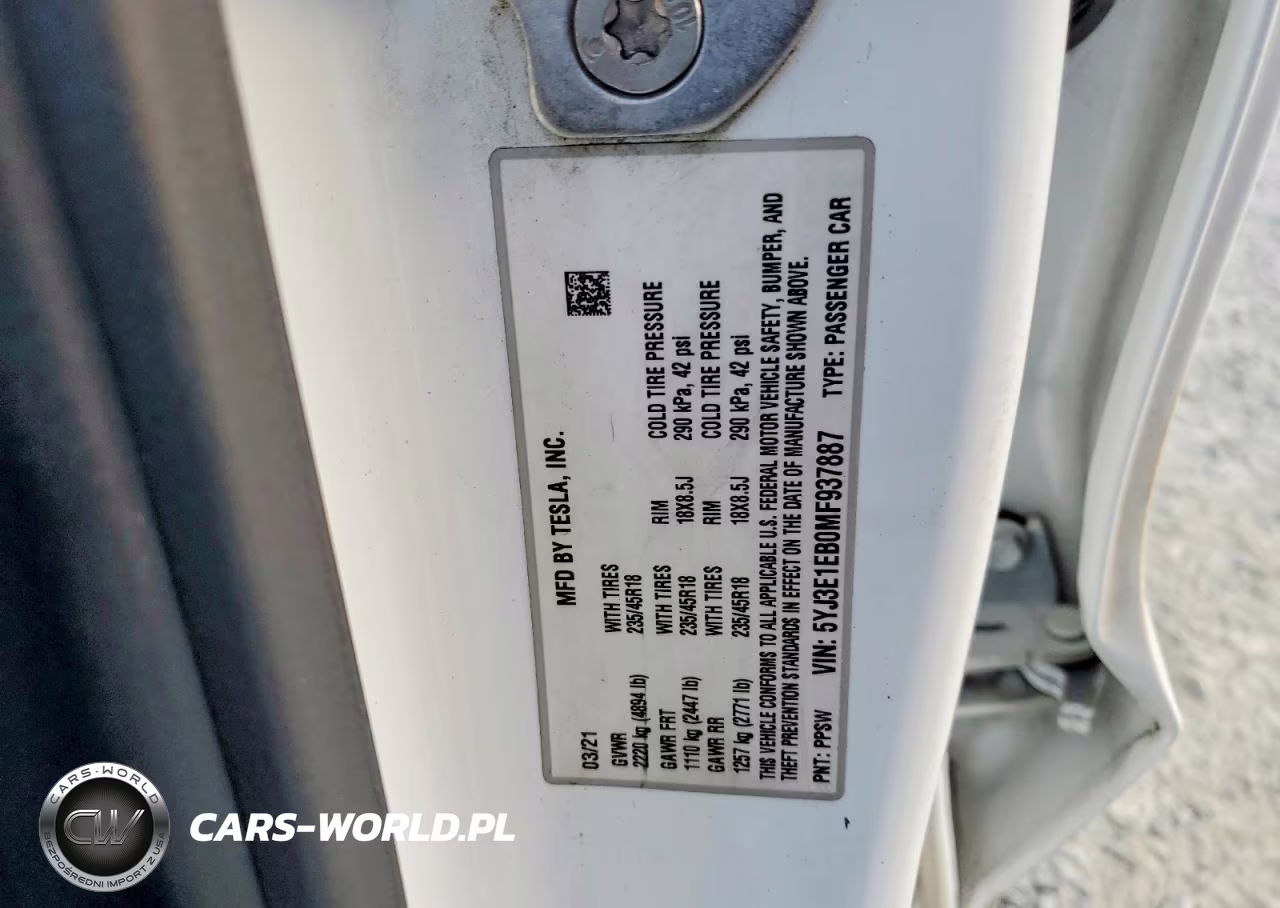 2021 Tesla Model 3 VIN:5YJ3E1EB0MF937887 - 12