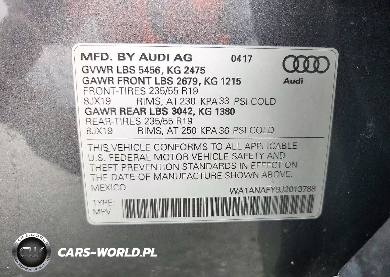 2018 Audi Q5 Premium VIN:WA1ANAFY9J2013788 - 13
