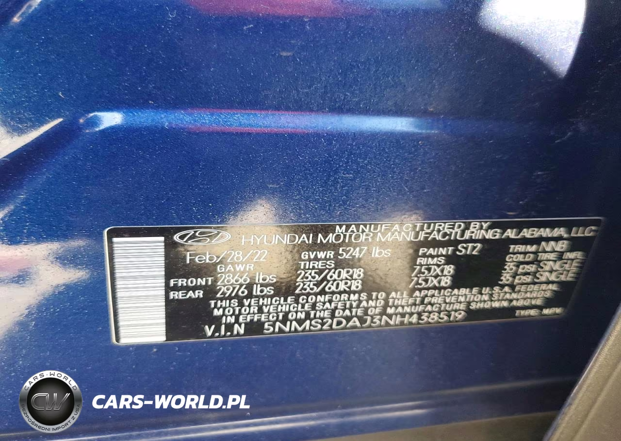 2022 Hyundai Santa Fe Sel VIN:5NMS2DAJ3NH438519 - 13
