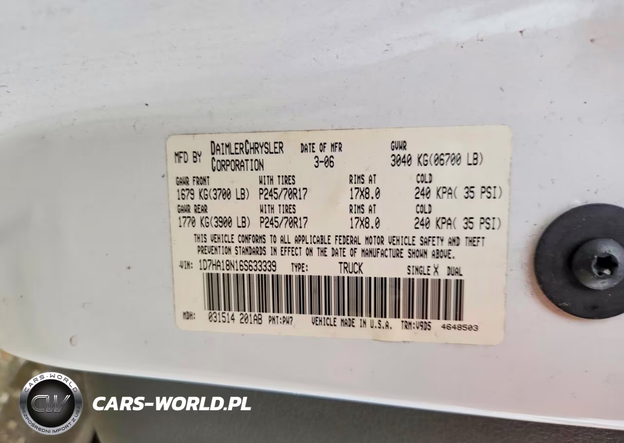 2006 Dodge Ram VIN:1D7HA18N16S633339 - 12