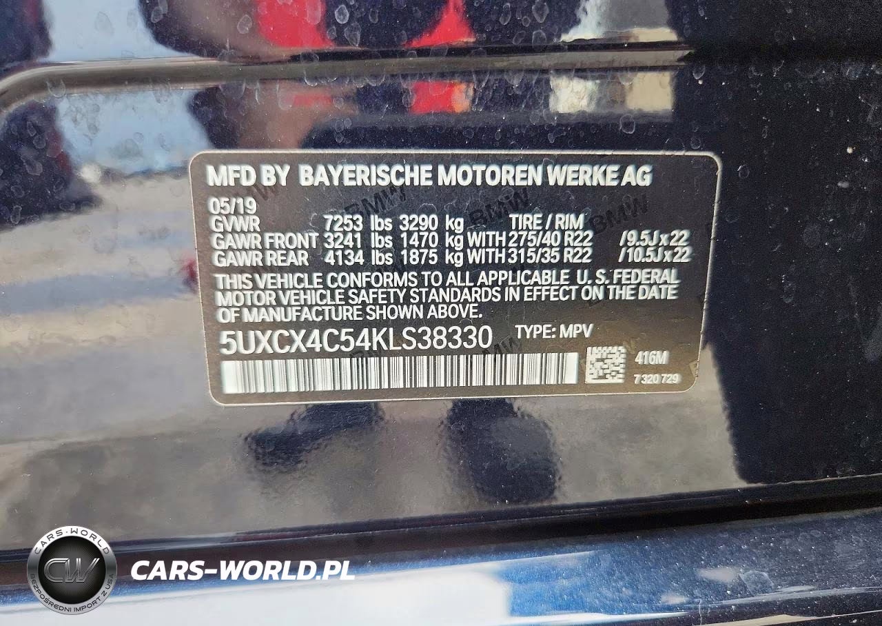 2019 BMW X7 xDrive50I VIN:5UXCX4C54KLS38330 - 13