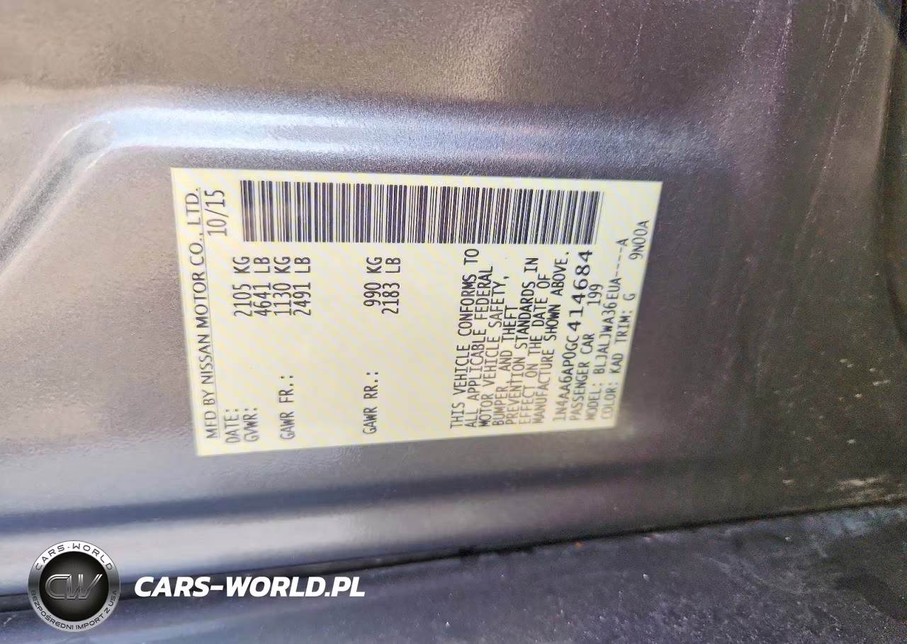 2016 Nissan Maxima VIN:1N4AA6AP0GC414684 - 12